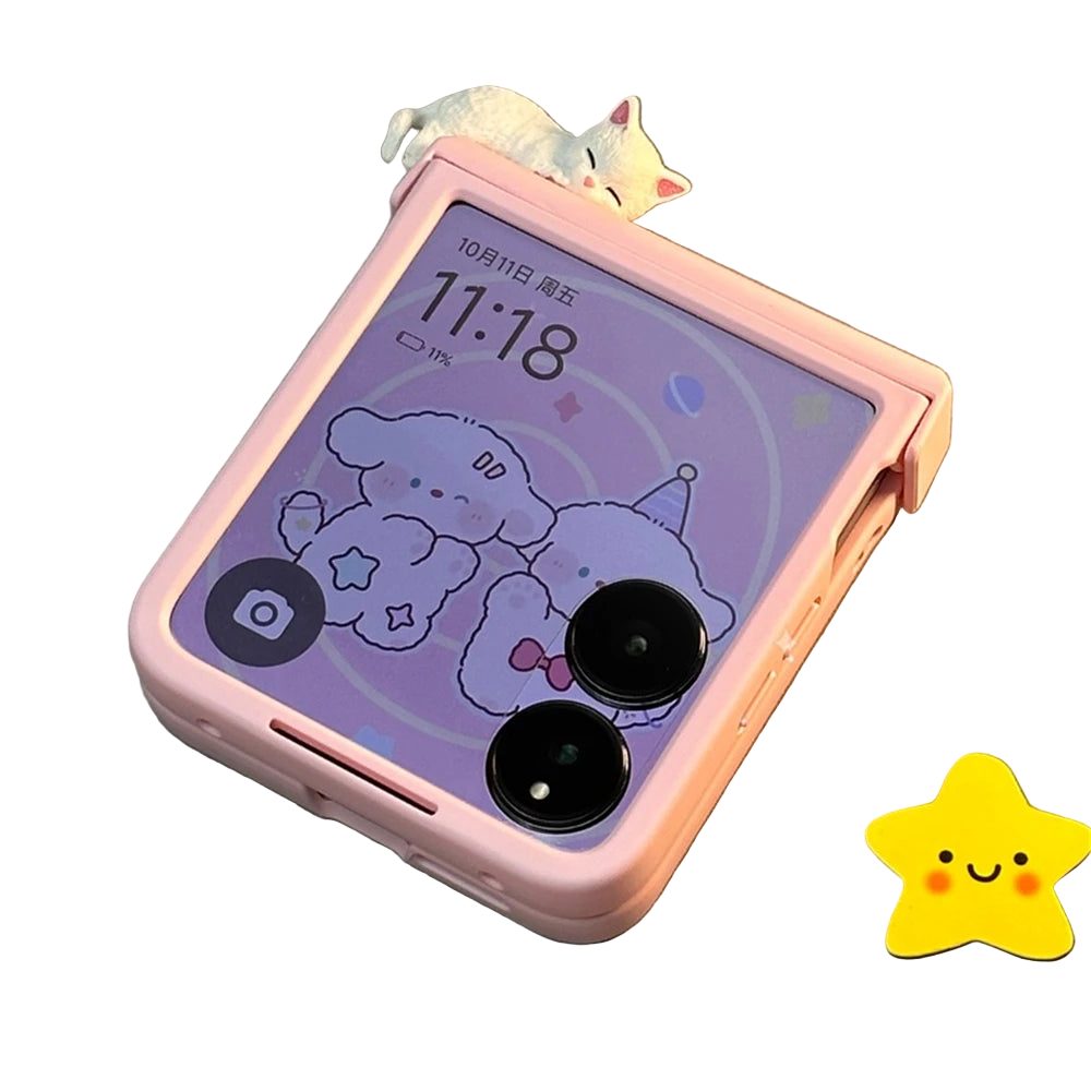 3D Sleepy Kitten Flip Case